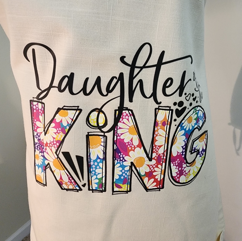 Women apron with a message.